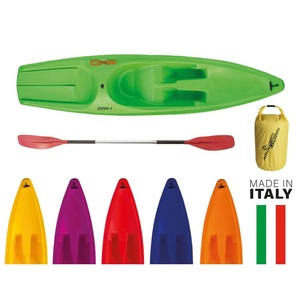 CANOA - KAYAK ZIPPY 1 con pagaia e sacca stagna 10 lt - 305 cm Exo