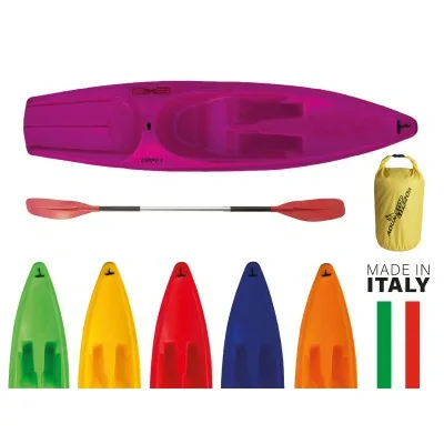 CANOA - KAYAK ZIPPY 1 con pagaia e sacca stagna 10 lt - 305 cm Exo