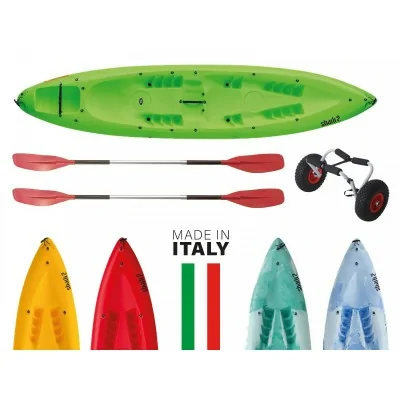 CANOA - KAYAK SHARK 2 con pagaie e carrello - 410 cm Exo